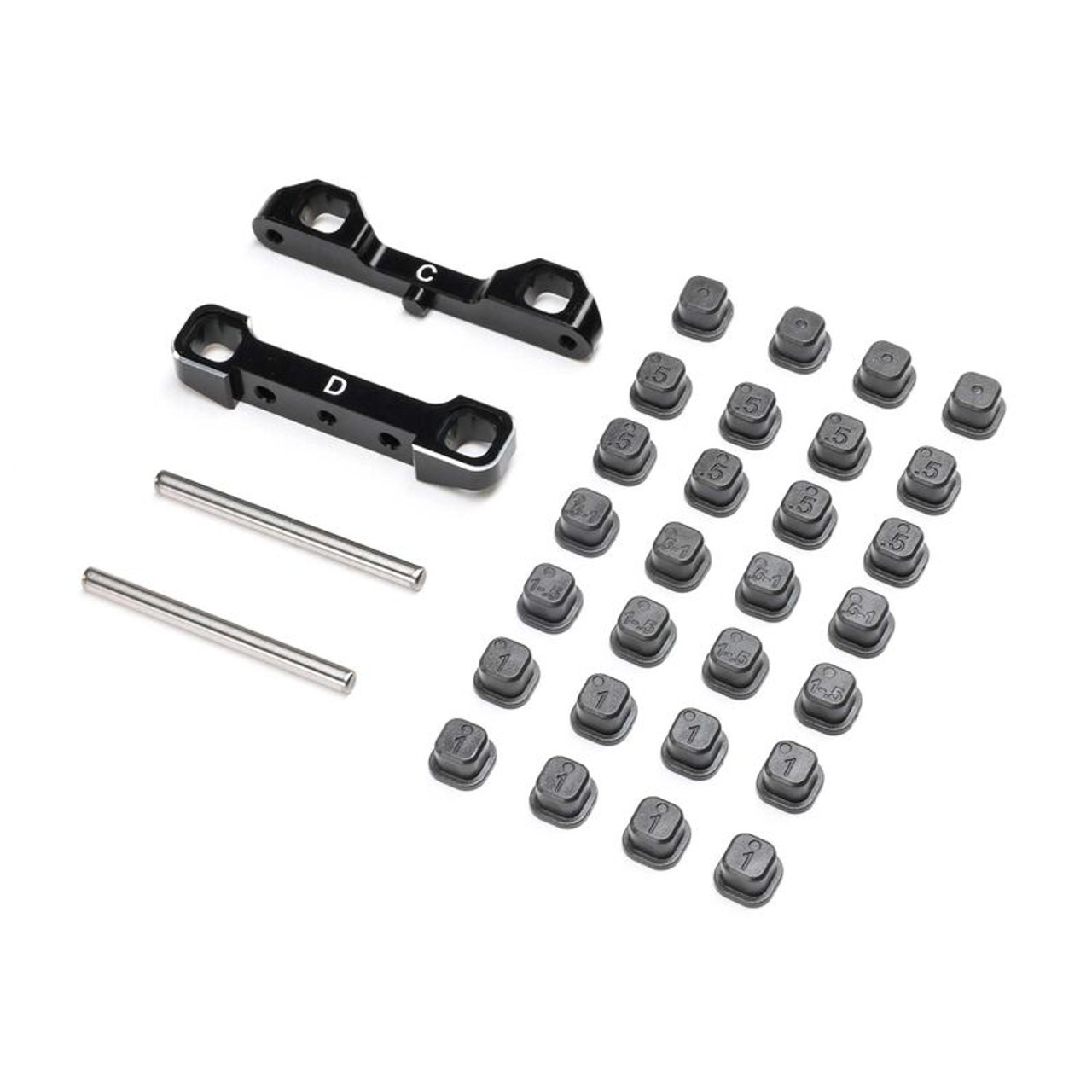 Team Losi Racing 1055 Adjustable Pivot Set C & D, Black: 22S Sprint