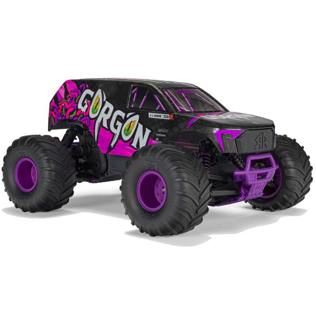 Arrma 1/10 GORGON 2WD RTR Brushed Monster Truck (Battery & Charger Included), Purple