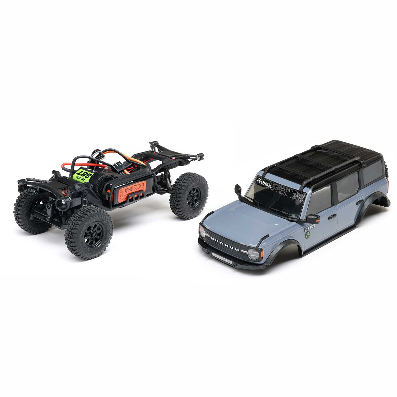 Axial 1/30 SCX30 Ford Bronco 4X4 RTR Brushed Rock Crawler (Battery & Charger Included), Gray