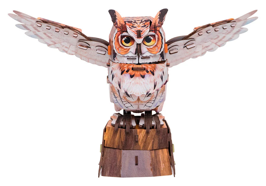 MakeBug D0059 Great Horned Owl 3D Kraft Paper Puzzle - Small