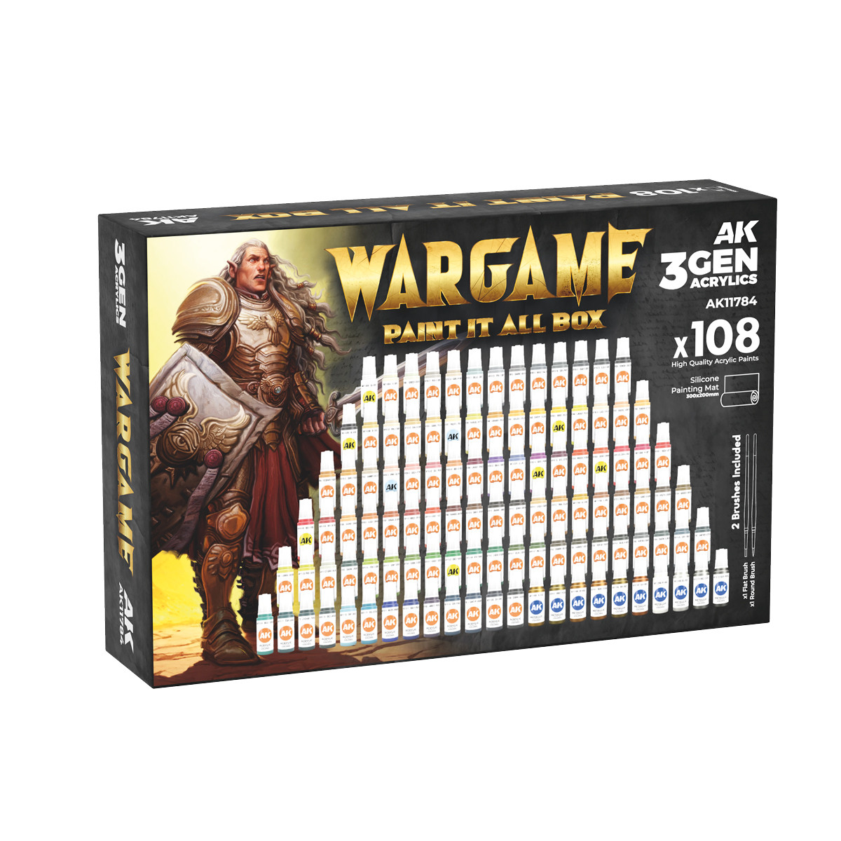  AK Interactive 11784 3GEN Acrylics Wargame Paint It All Box 108 Colors