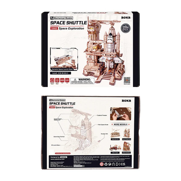 ROKR LKA02 Space Shuttle Mechanical 3D Wooden Puzzle - Small