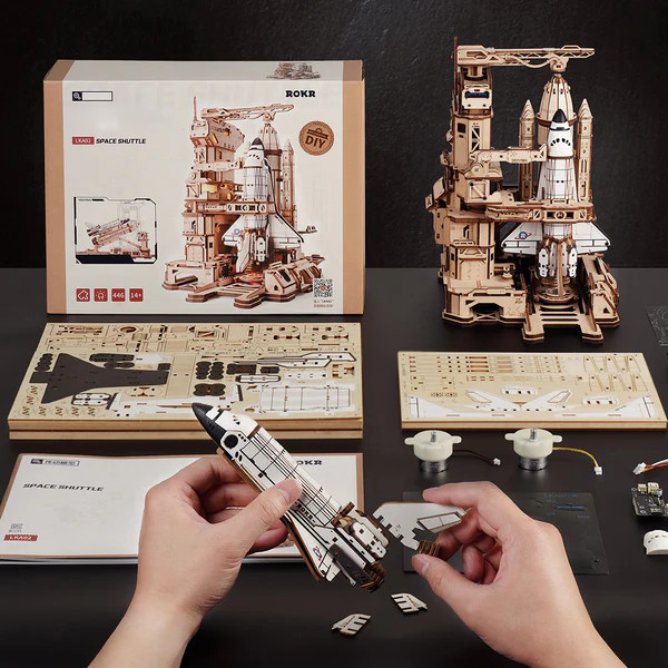ROKR LKA02 Space Shuttle Mechanical 3D Wooden Puzzle - Small