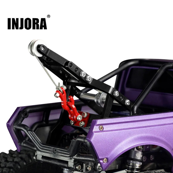 Injora INJS2065-360-194BK Axial SCX24 1/24 Tow Truck Crane Kit & INJS2065-360 Winch Servo (Black)