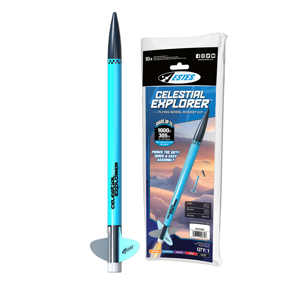  Estes 0689 Celestial Explorer Model Rocket, Beginner Skill Level