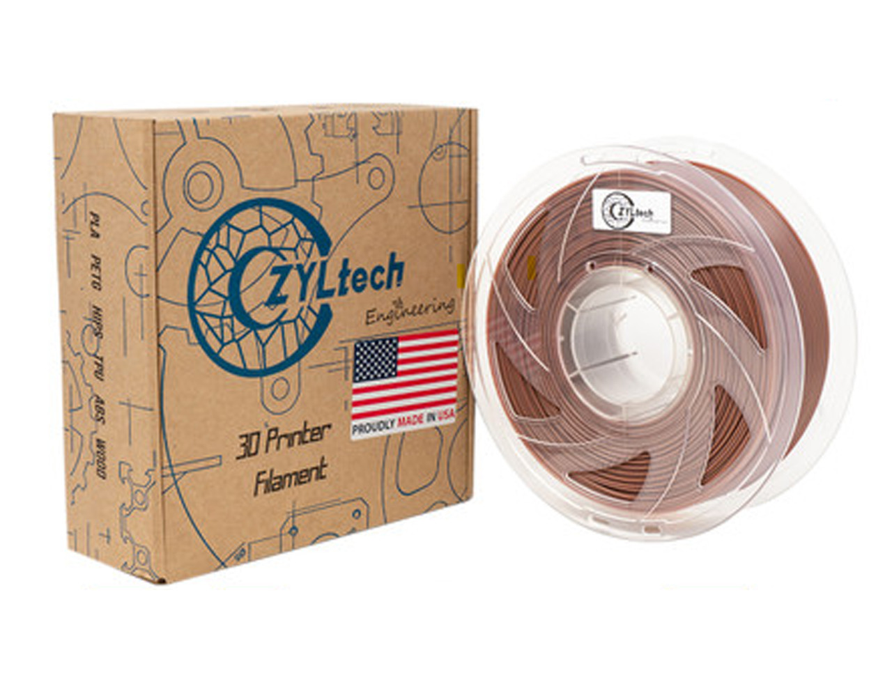  ZYLtech PLA 3D Printer Filament 1.75mm 1 kg/2.2 lbs Color: Cocoa Brown