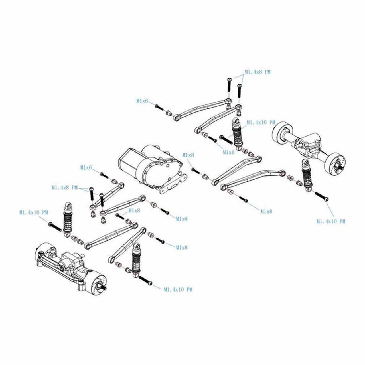  Hot Racing HRASXTY133H No Flex Upgrade Brass Link Set - SCX30