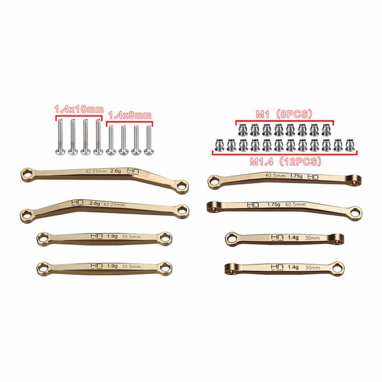  Hot Racing HRASXTY133H No Flex Upgrade Brass Link Set - SCX30