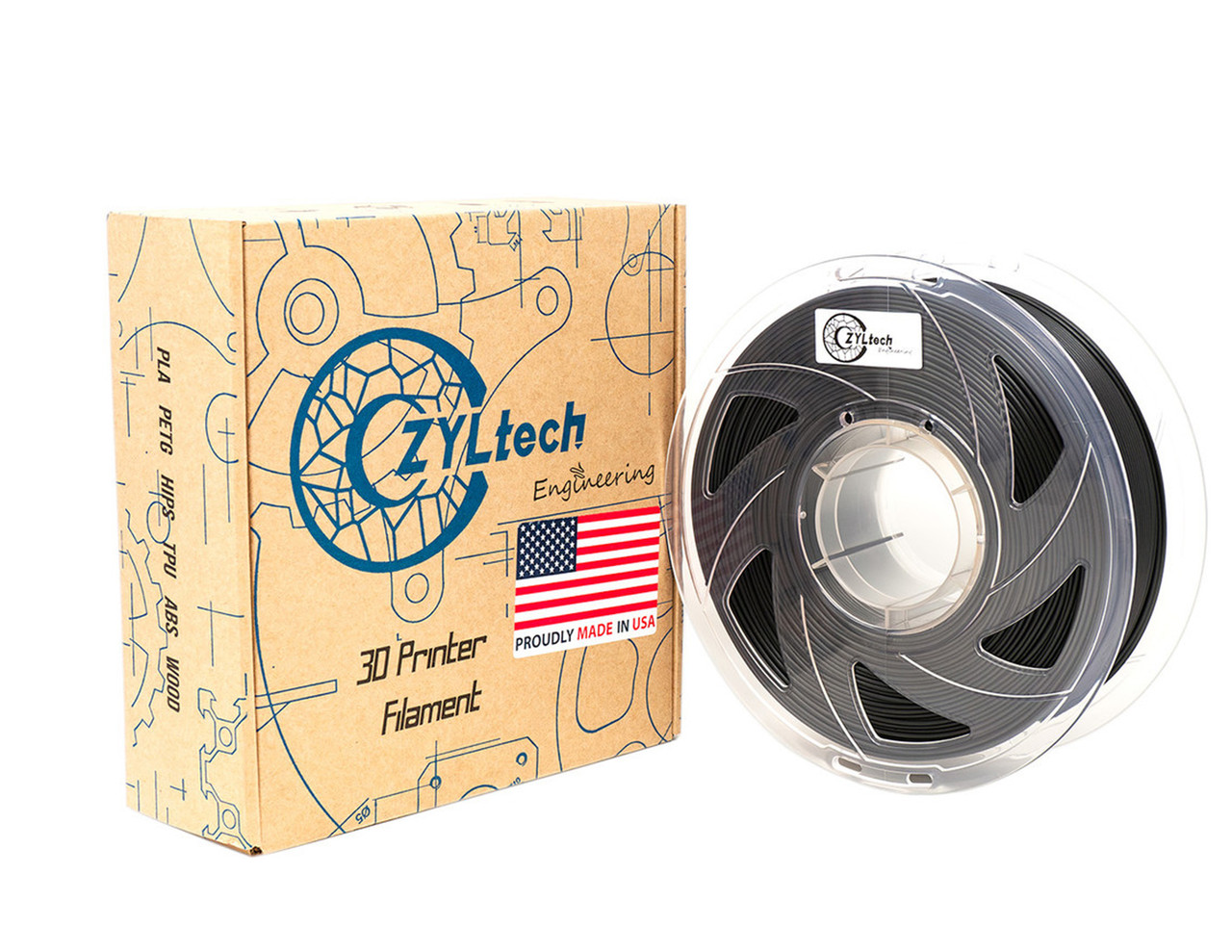  ZYLtech ABS 3D Printer Filament 1.75mm 1 kg/2.2 lbs Color: Black