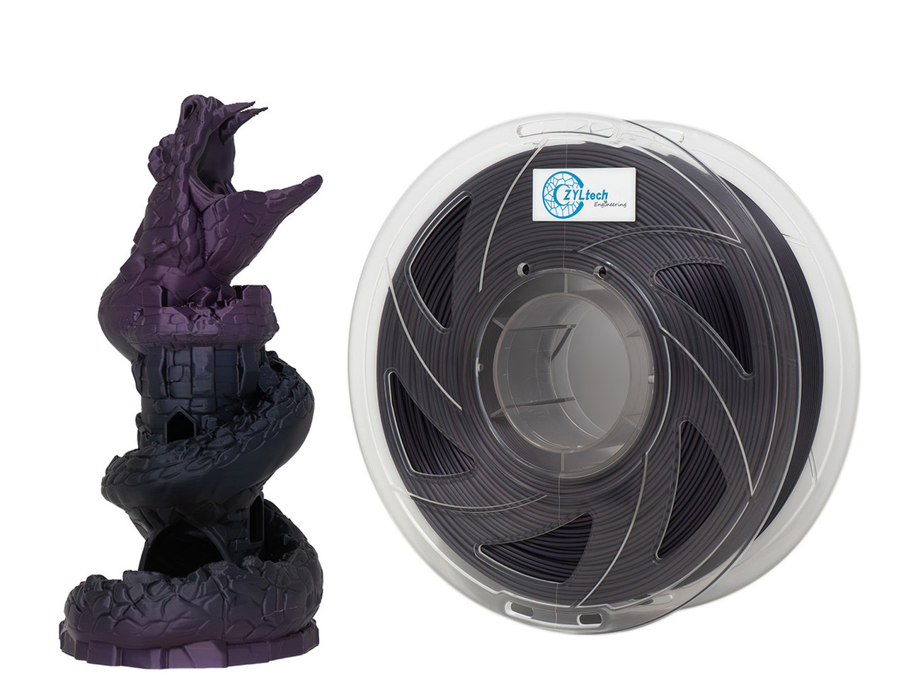  ZYLtech Dual Gradient Silk Series 3D Printer Filament 1.75mm 1 kg/2.2 lbs Color: Midnight Plum
