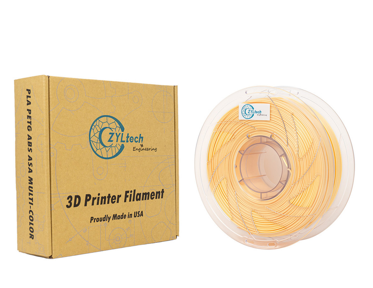  ZYLtech Silk Premium PLA Composite 3D Printer Filament 1.75mm 1 kg/2.2 lbs Color: Gold