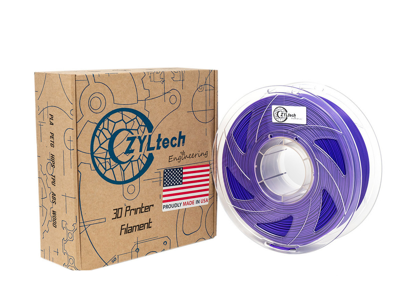 ZYLtech PLA 3D Printer Filament 1.75mm 1 kg/2.2 lbs Color: Majestic Purple