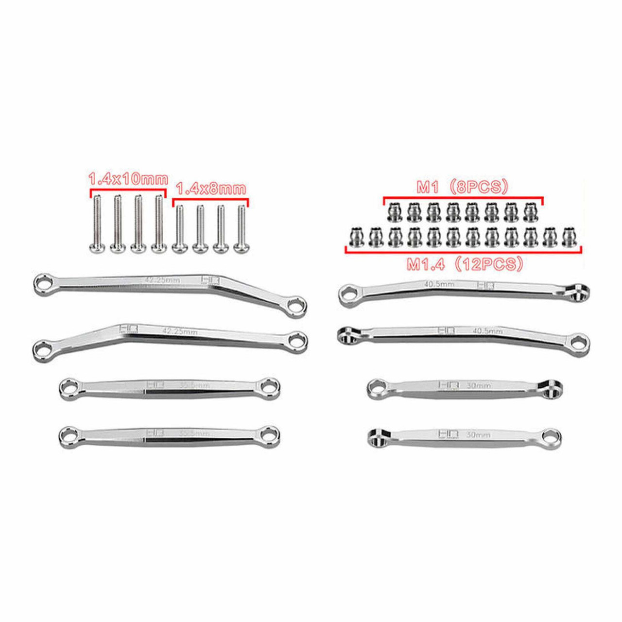  Hot Racing HRASXTY133X08 No Flex Upgrade T6 Link Set - SCX30