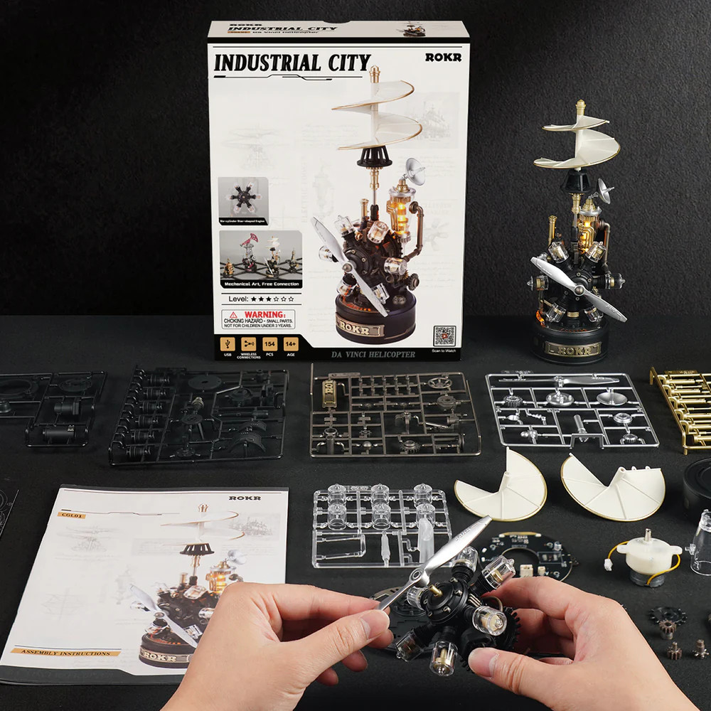  ROKR CGL01 Leonardo da Vinci's Helicopter Mechanical 3D Puzzle
