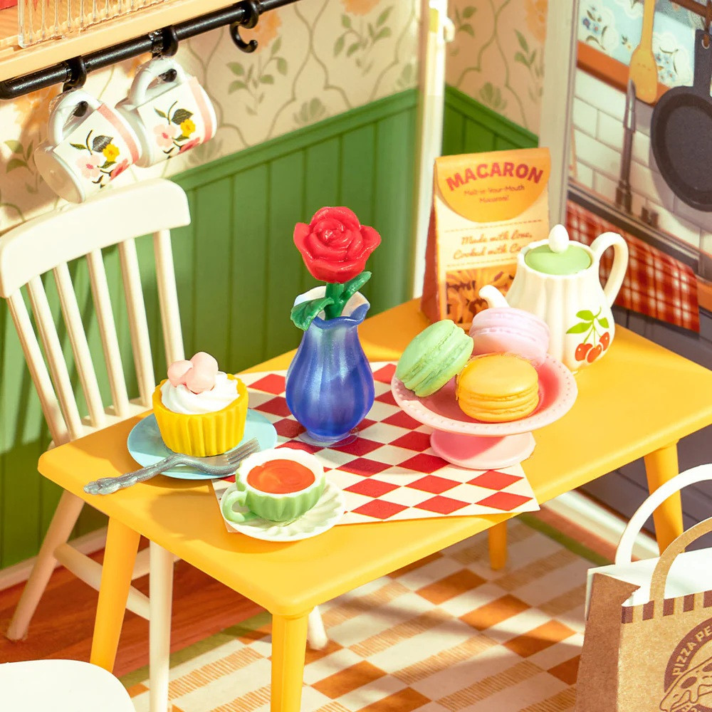 Rolife DWS06B Floral Dining Room, DIY Miniature House