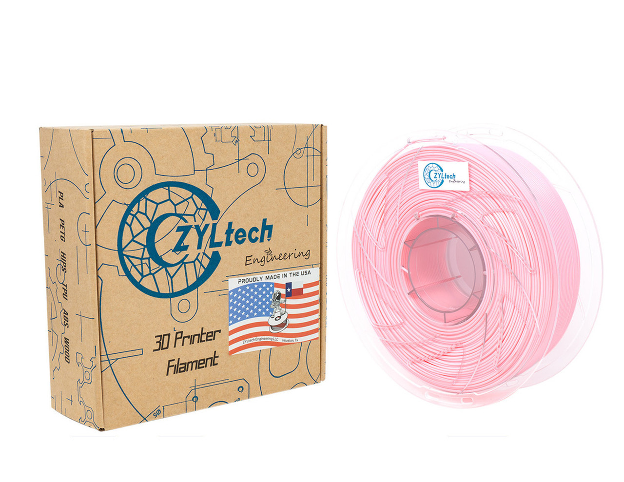  ZYLtech PLA 3D Printer Filament 1.75mm 1 kg/2.2 lbs Color: Pink