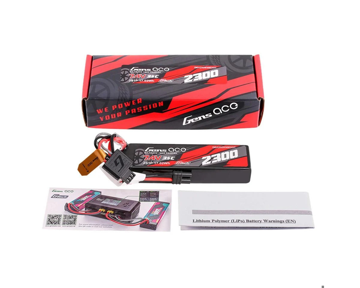  Gens Ace 2S 35C G-Tech Lipo Battery Pack (7.4V/2300mAh) w/iEC2 Connector