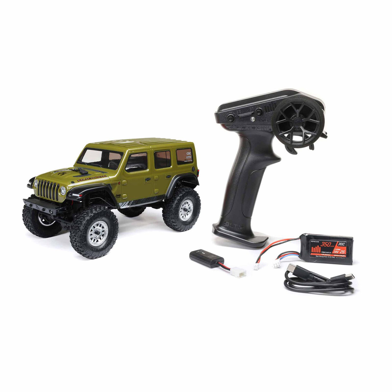  Axial 00002V3T4 1/24 SCX24 Jeep Wrangler JLU 4X4 Rock Crawler Brushed RTR, Green