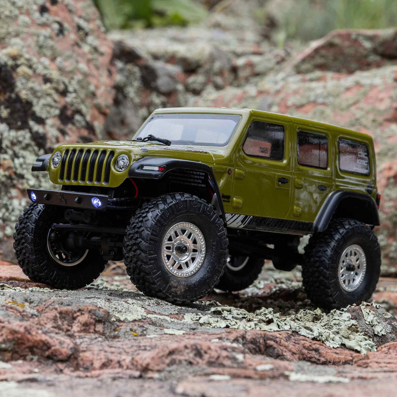  Axial 00002V3T4 1/24 SCX24 Jeep Wrangler JLU 4X4 Rock Crawler Brushed RTR, Green