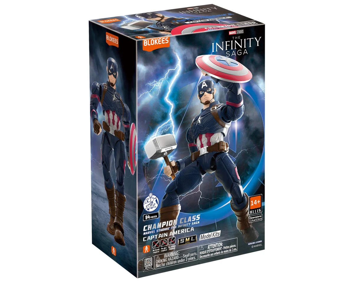  Blokees 81115 Marvel Champion Class 03 Captain America Plastic Model Kit (Infinity Saga)