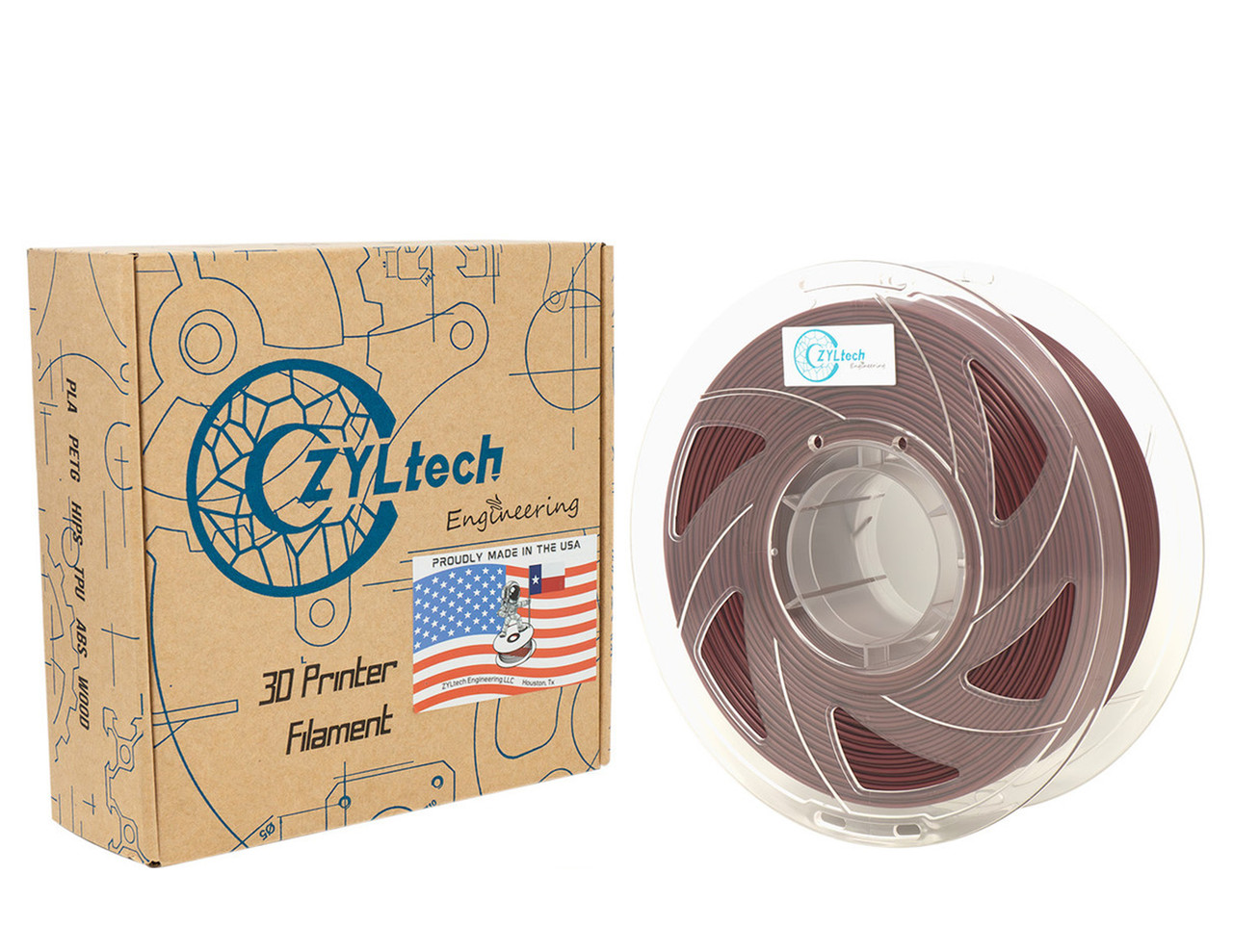 ZYLtech PLA 3D Printer Filament 1.75mm 1 kg/2.2 lbs Color: Maroon