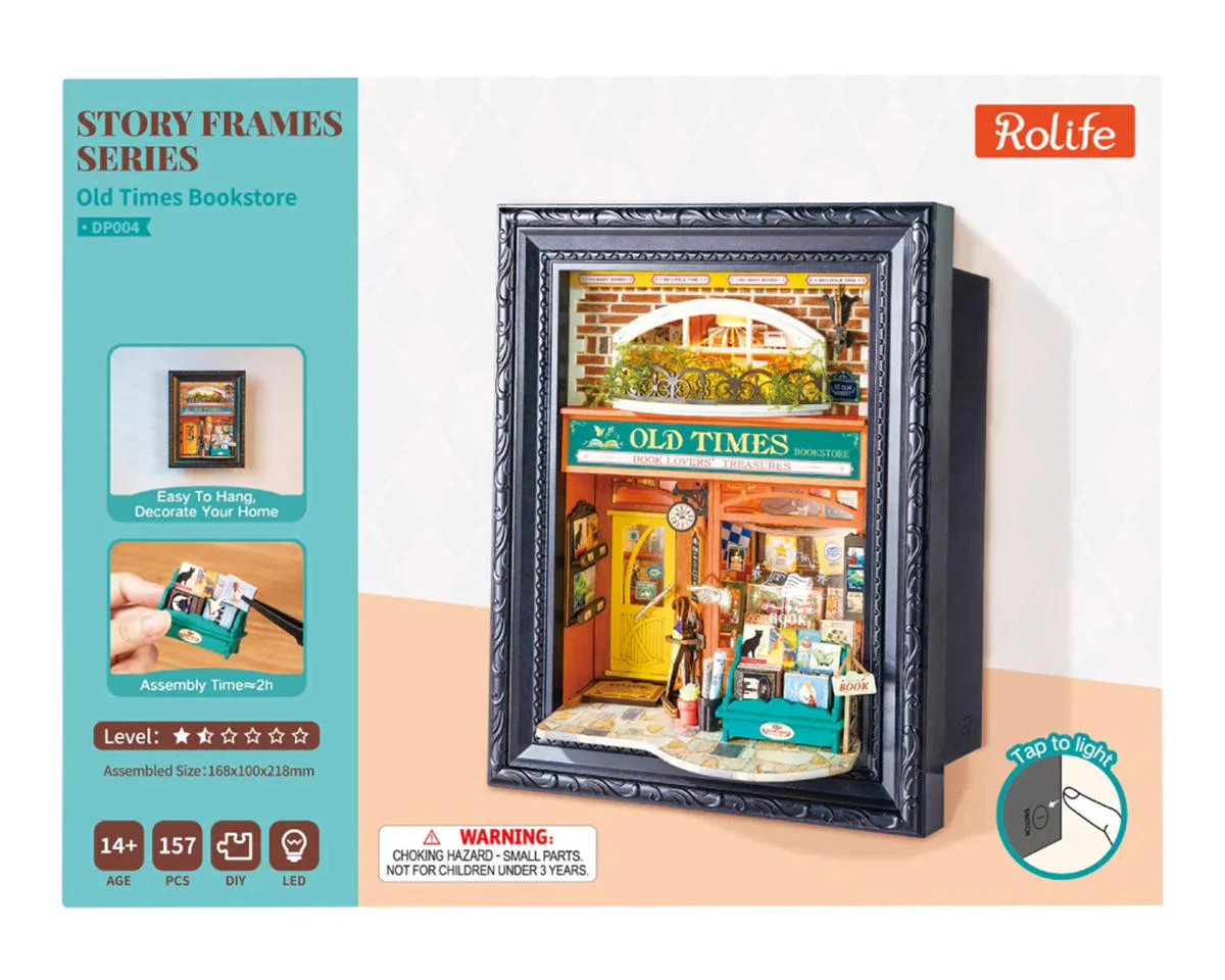 Robotime DP004 Old Times Bookstore Miniature 3D Wooden Model Kit