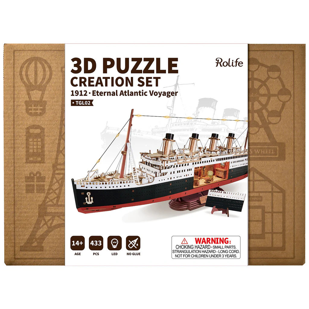  Rolife TGL02 1912 Eternal Atlantic Voyager (Titanic) 3D Wooden Puzzle