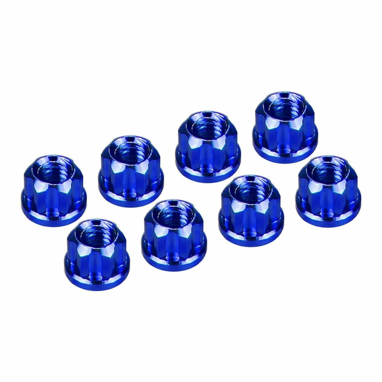 Hot Racing Blue Aluminum M2 Flange Wheel Nuts - SCX30