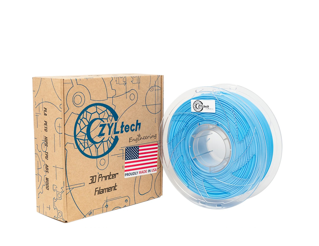 ZYLtech PLA 3D Printer Filament 1.75mm 1 kg/2.2 lbs Color: Light Blue