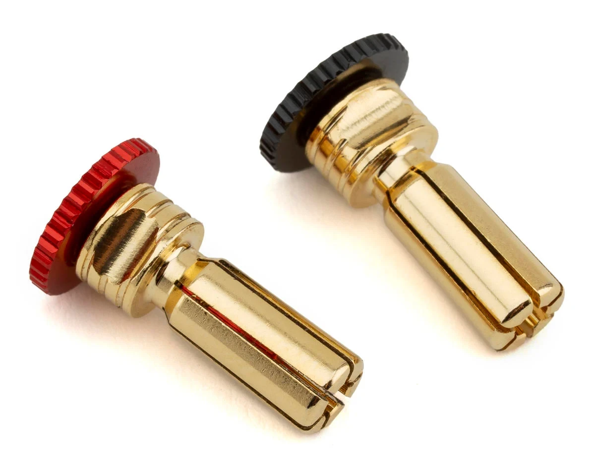  ProTek RC Twist Lock Adjustable Bullet Plug Grips w/5mm Bullets (Red/Black)