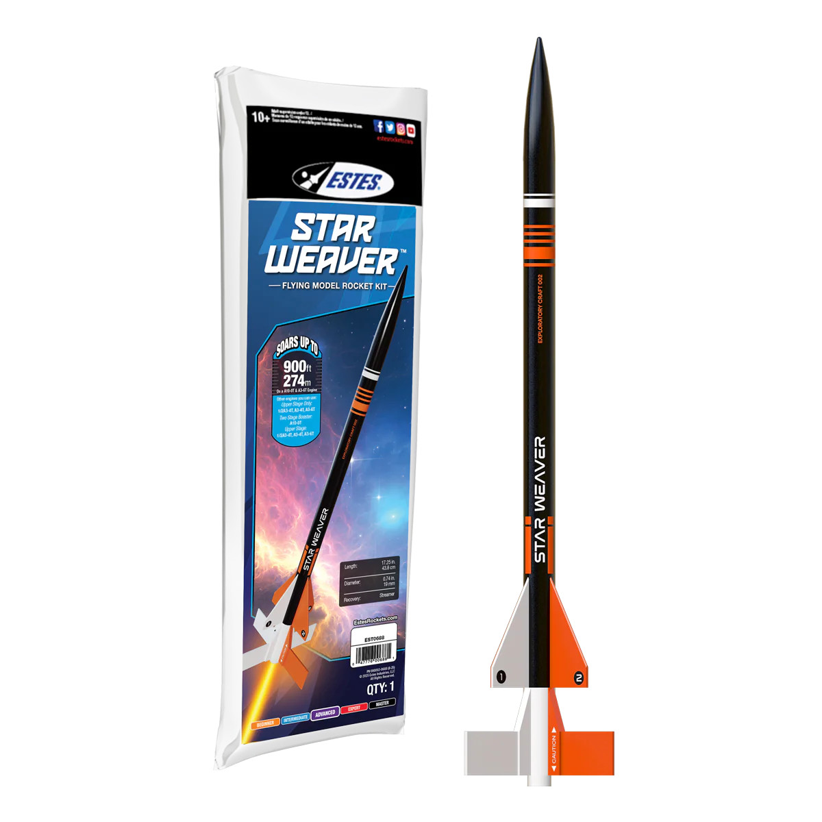  Estes 688 Star Weaver Model Rocket Kit, Advanced