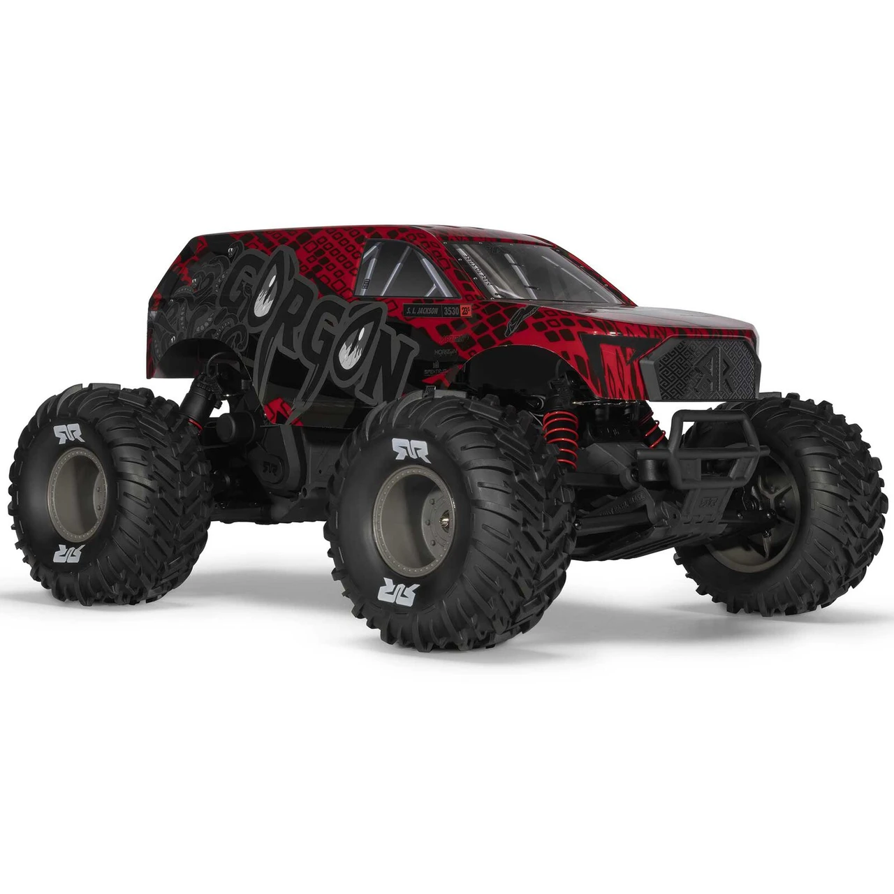 Arrma 3530T2 1/10 GORGON 223S 2WD RTR Brushless Monster Truck, Red/Black