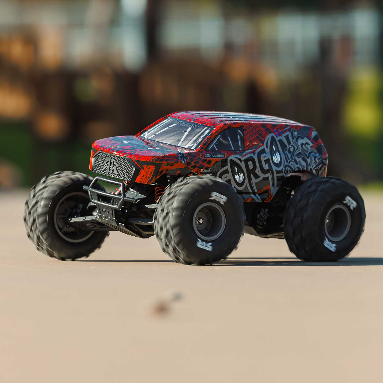 Arrma 3530T2 1/10 GORGON 223S 2WD RTR Brushless Monster Truck, Red/Black
