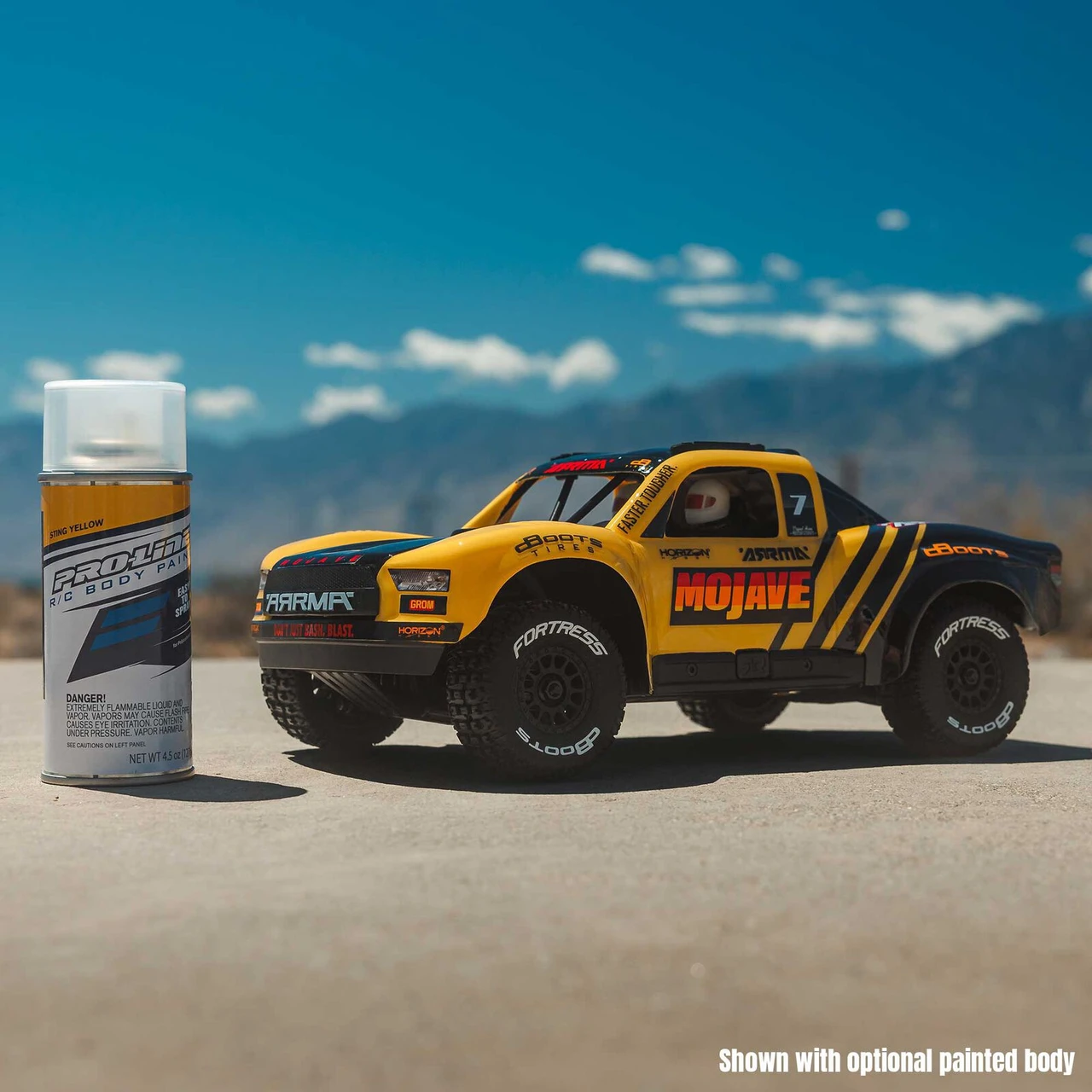 Arrma 2104KT1 1/16 MOJAVE GROM 4X4 RTA KIT Brushed Desert Truck (Battery & Charger Included), Clear/Black