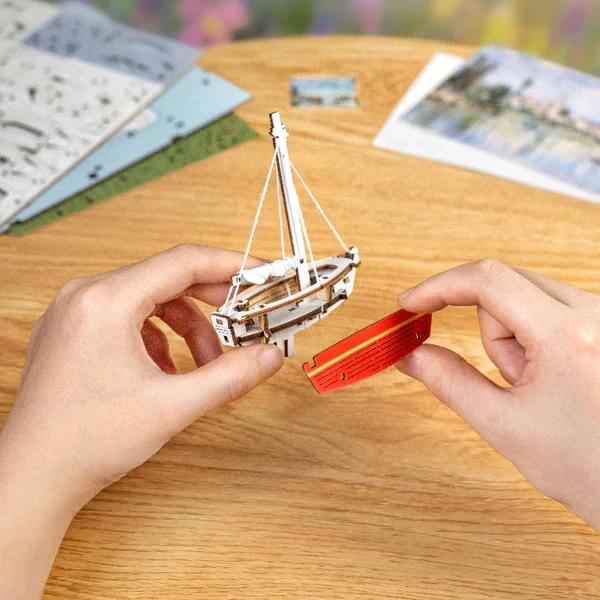  Rowood Red Boats Wall Art 3D Wooden Puzzle TH004
