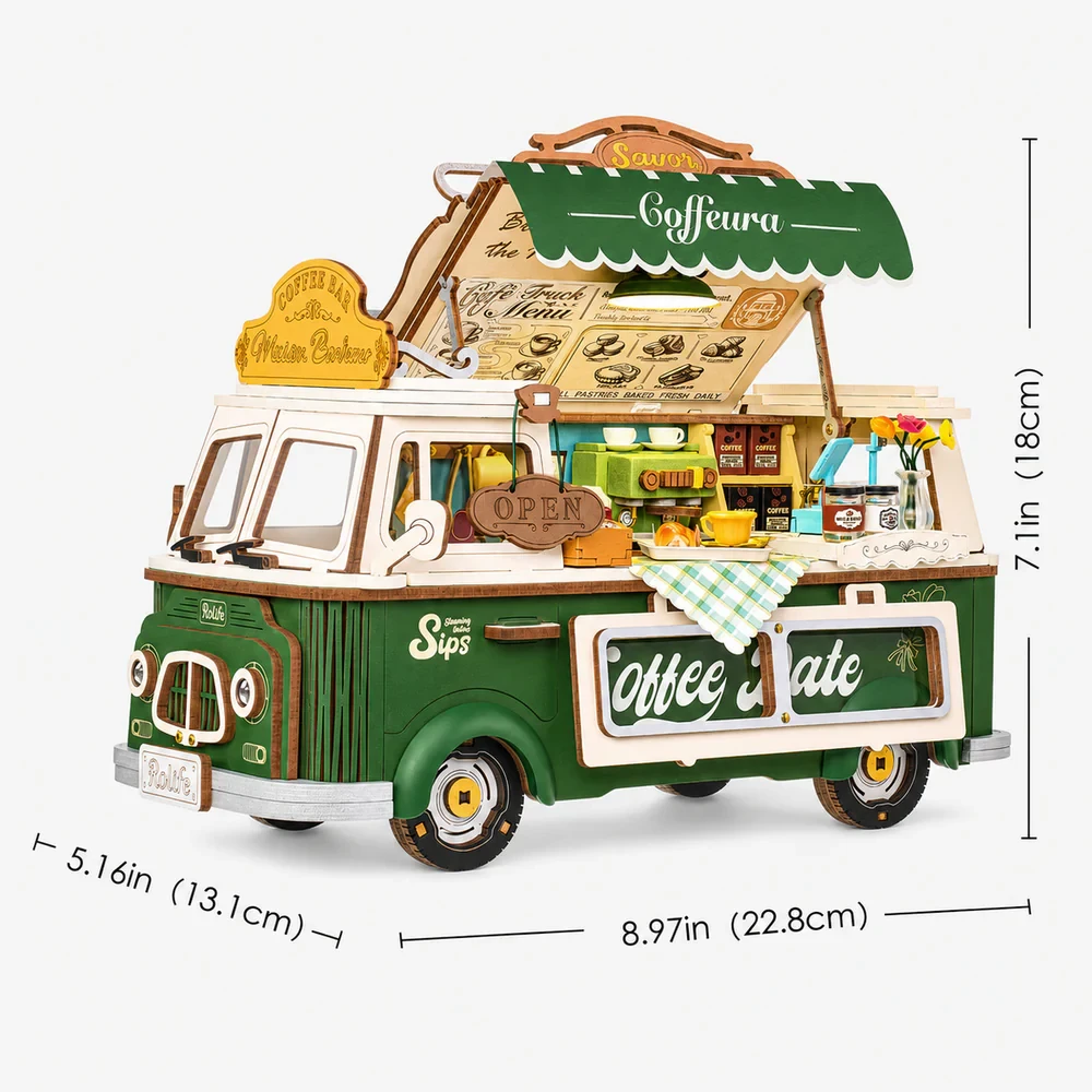  Rolife Leo's Coffee Truck 3D Wood Puzzle TGS07