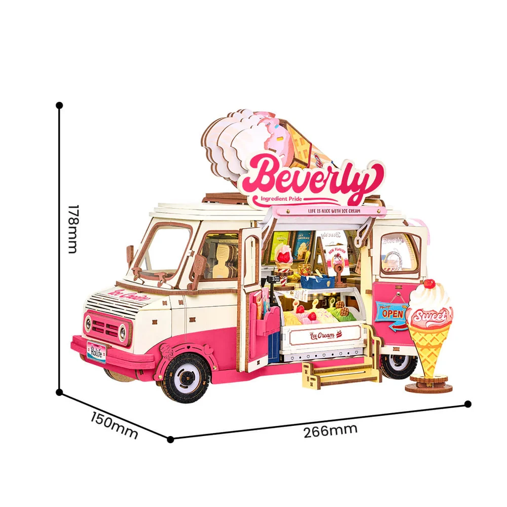  Rolife Beverly's Ice Cream Truck 3D Wood Puzzle TGS06