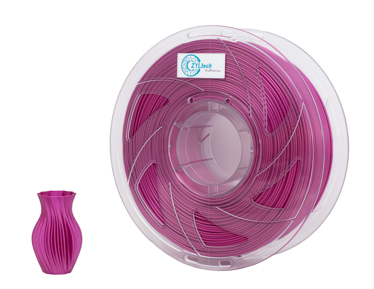  ZYLtech Silk Premium PLA Composite 3D Printer Filament 1.75mm 1 kg/2.2 lbs Color: Magenta