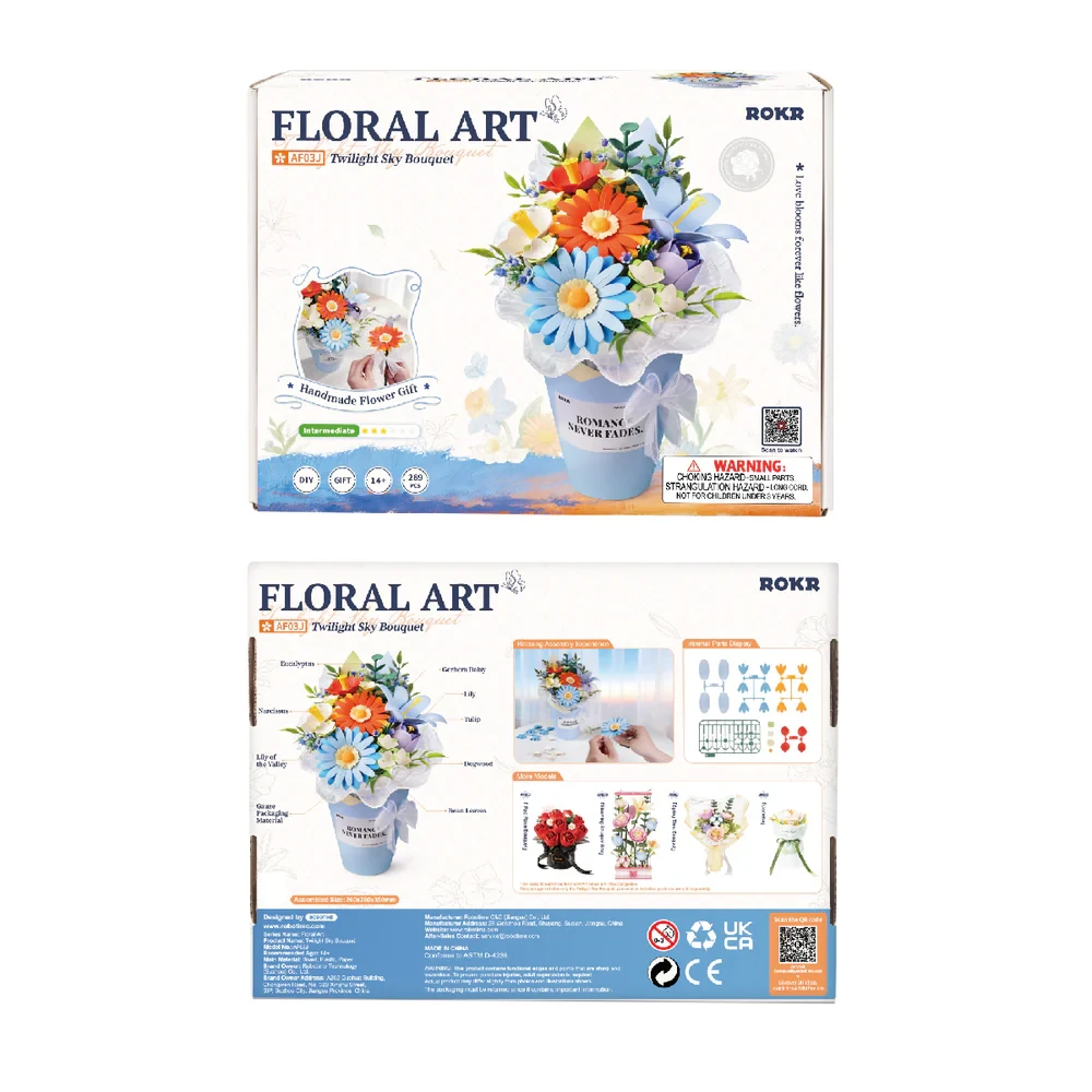  ROKR Twilight Sky Bouquet DIY Flower 3D Puzzle AF03J