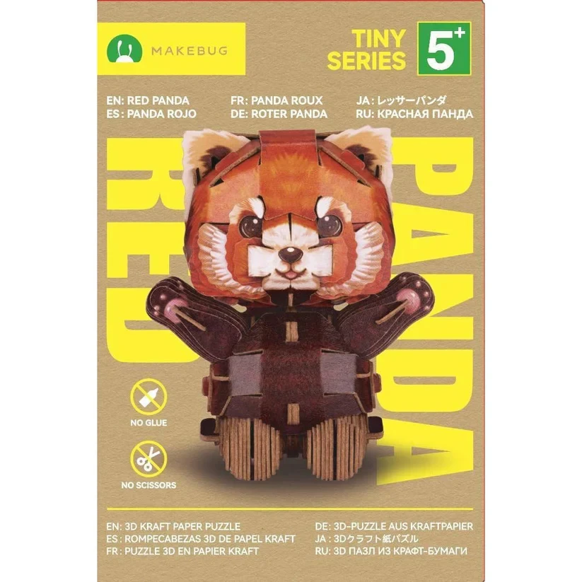 MakeBug D0040 Tiny Series Red Panda 3D Kraft Paper Puzzle