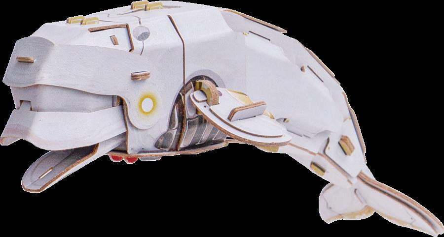  MakeBug D0048 MECH Series Beluga Whale 3D Kraft Paper Puzzle