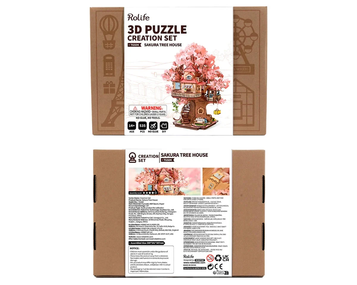  Rolife Sakura Tree House, DIY Wooden 3D Puzzle TGS04