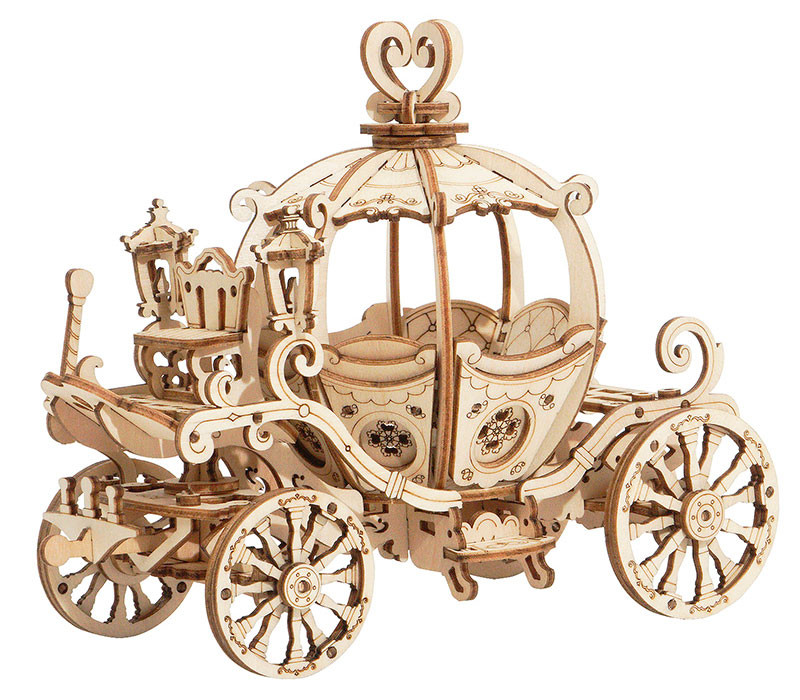  Rolife Classic 3D Wood Puzzles; Pumpkin Carriage/Cart TG302