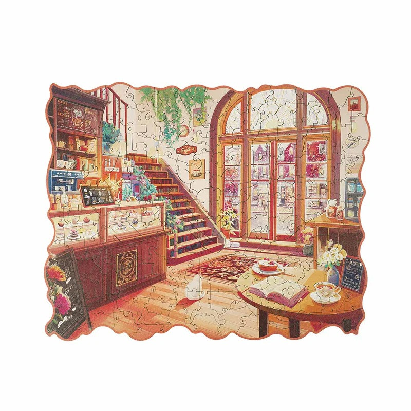 Rolife Cozy Winter Cafe 200-Piece Wooden Jigsaw Puzzle TA006