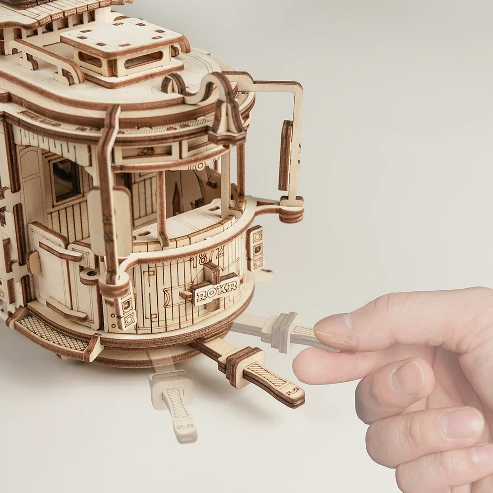  ROKR Classic City Tram 3D Wooden Puzzle LK801