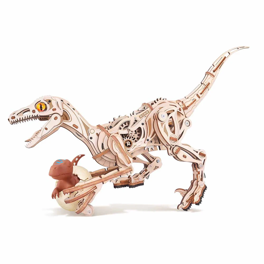  Robotime ROKR Velociraptor Mechanical DIY Miniature 3D Wooden Model Kit