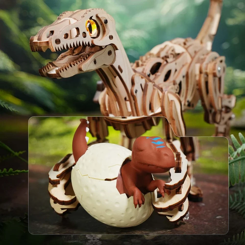  Robotime ROKR Velociraptor Mechanical DIY Miniature 3D Wooden Model Kit