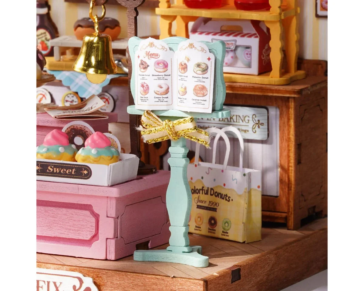  Robotime Rolife Sweetie's Donut Shop DIY Miniature 3D Wooden Model Kit