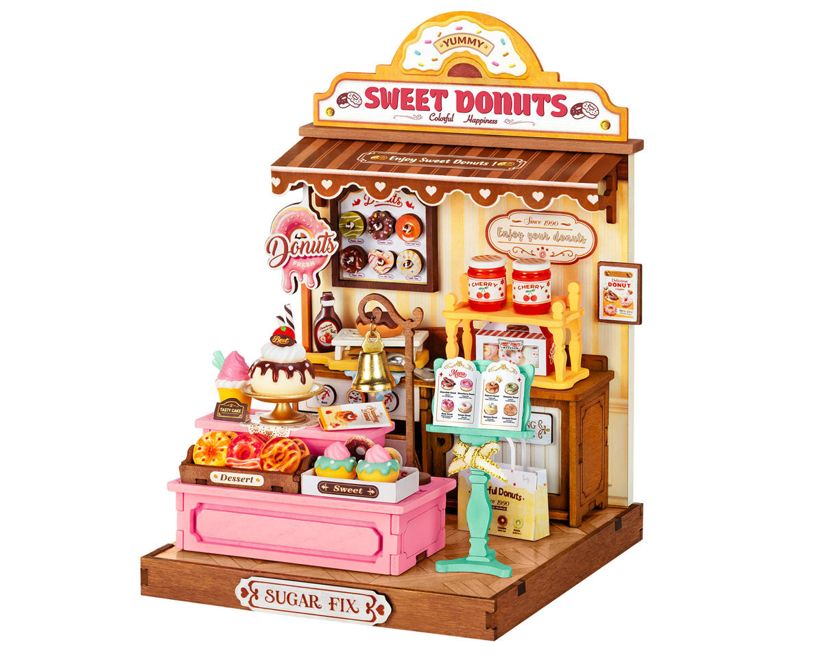  Robotime Rolife Sweetie's Donut Shop DIY Miniature 3D Wooden Model Kit