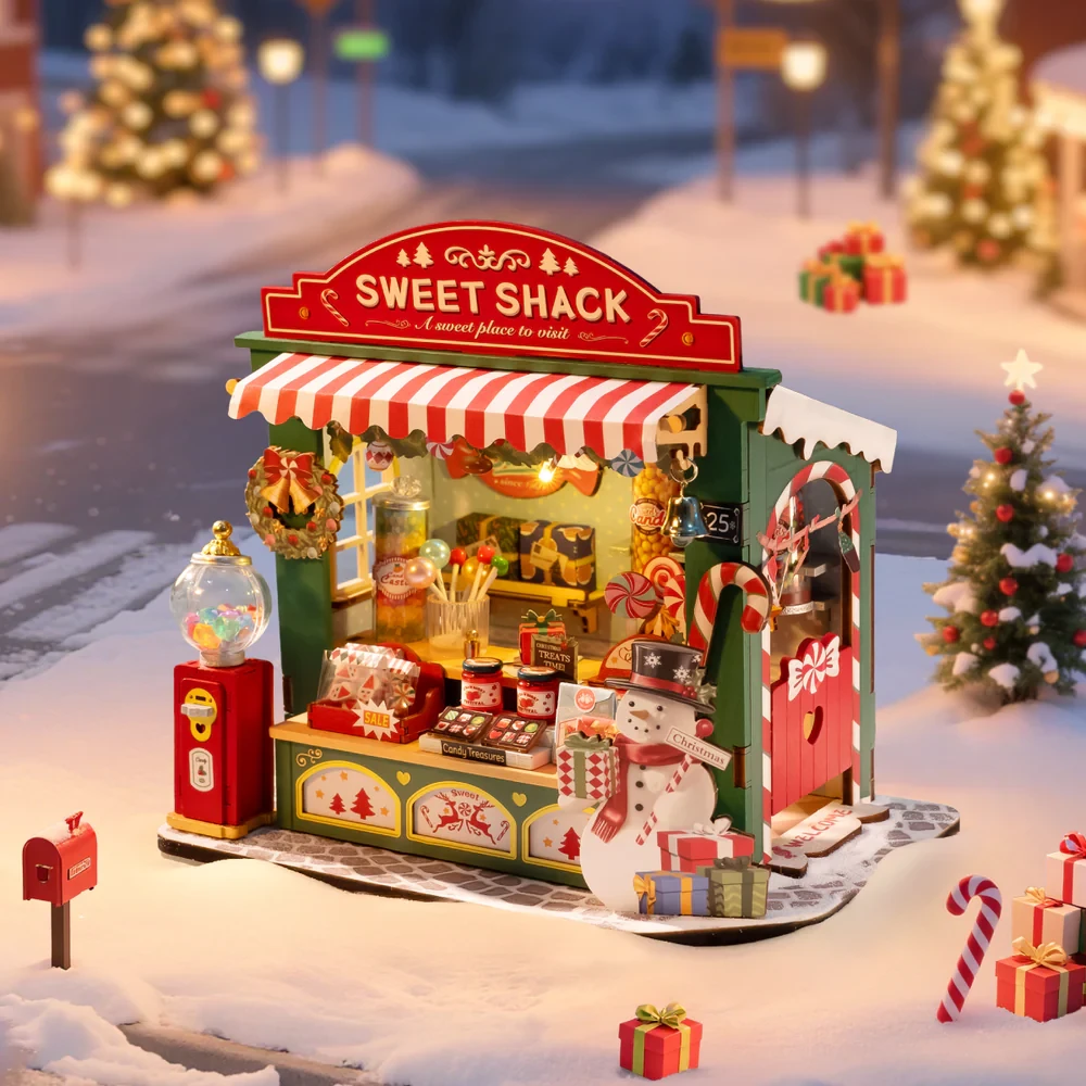 Robotime Christmas Candy Stand DIY Miniature 3D Model Kit